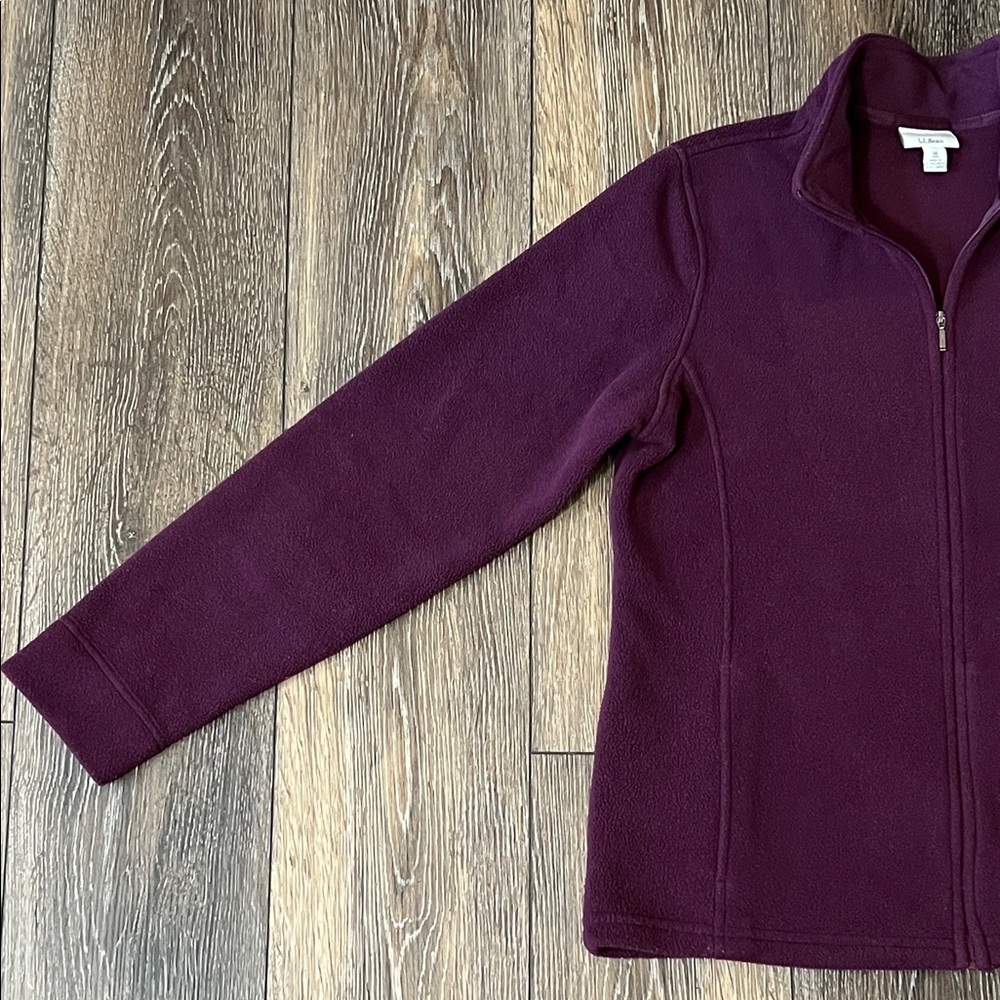 L.L. Bean Polartec Fleece Purple Jacket Zip Closure Pockets Collar Womens Medium - Picture 3 of 14